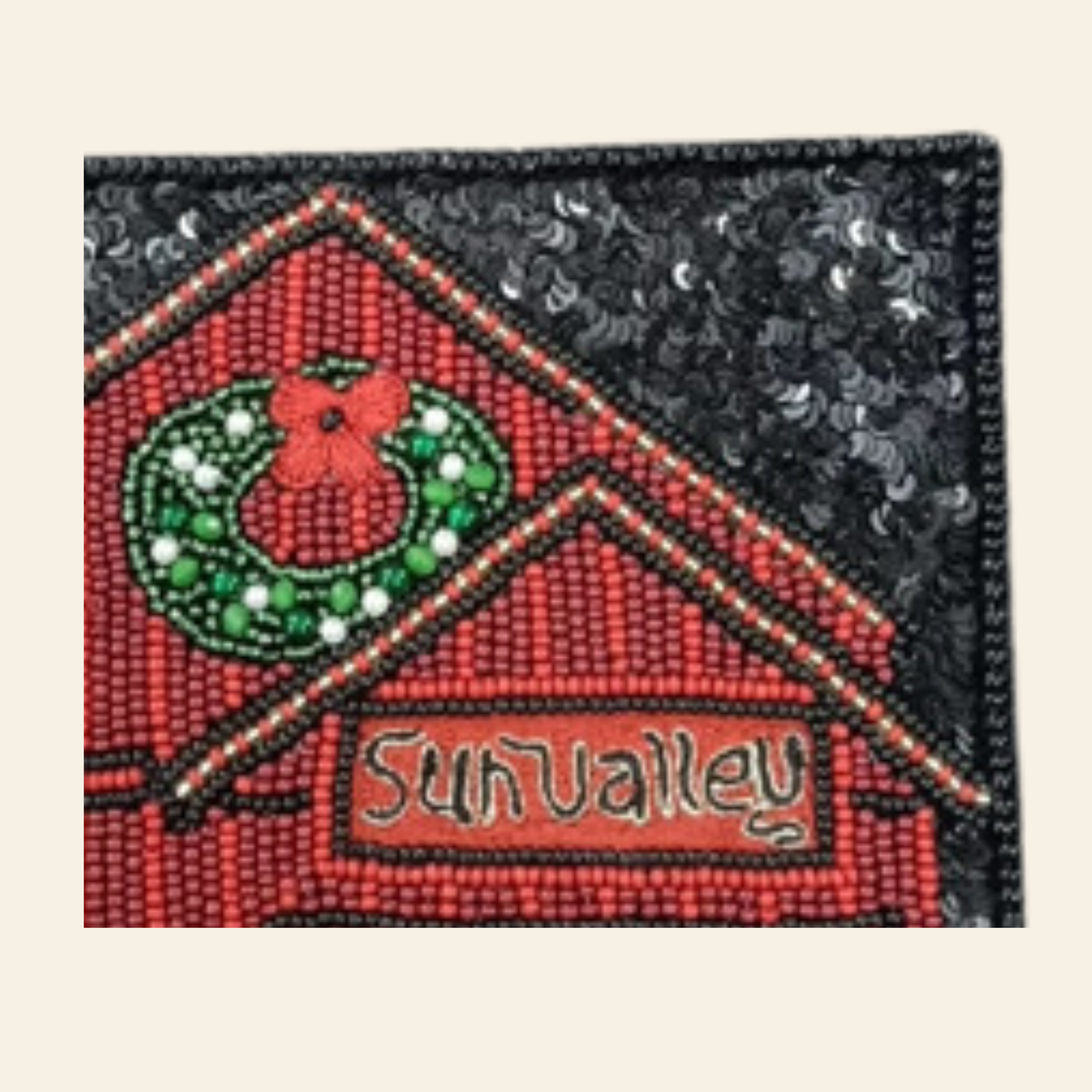 H+P Beaded Pouch |  Holiday Red Barn PRESALE