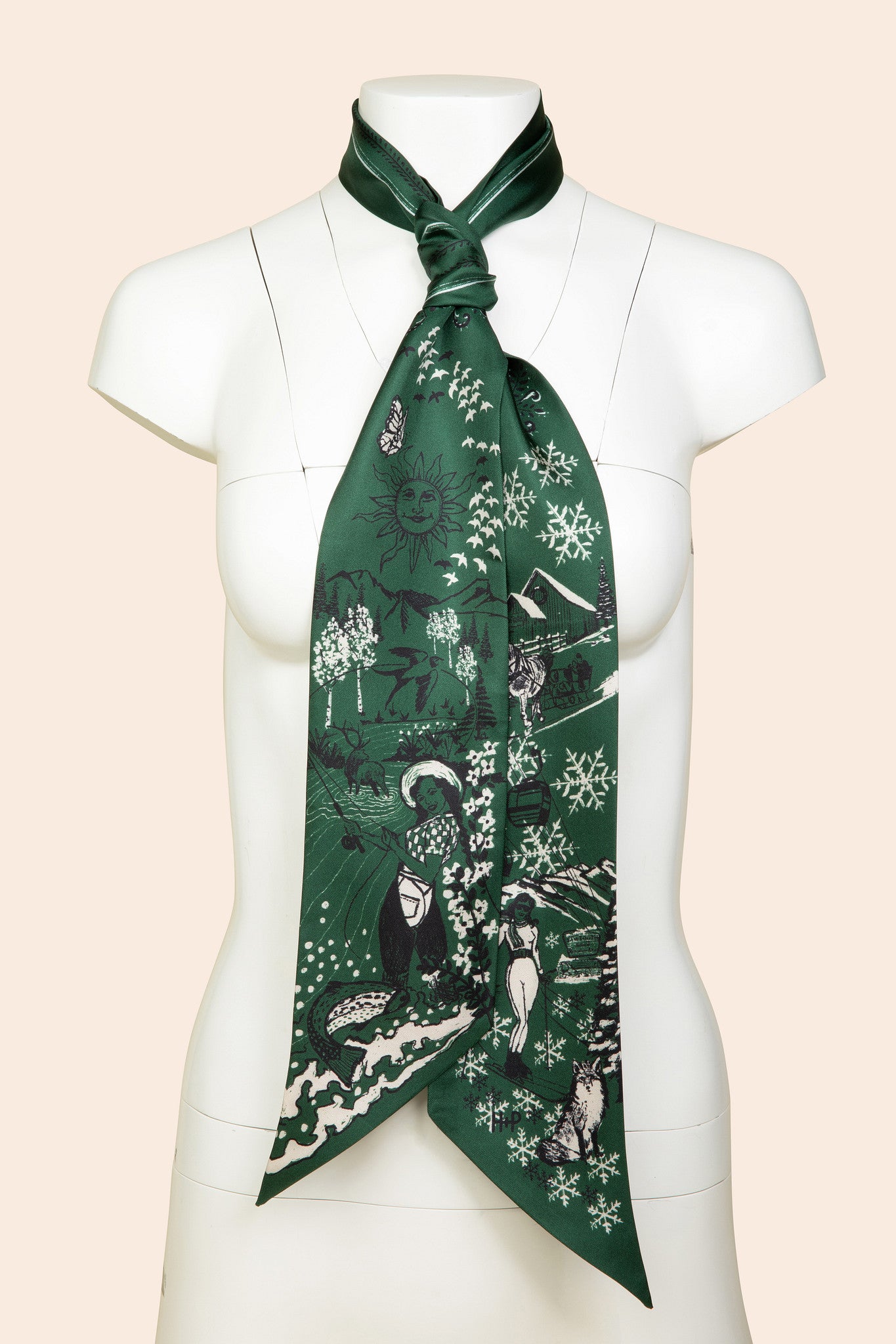 H+P Silk Scarf | Emerald Green