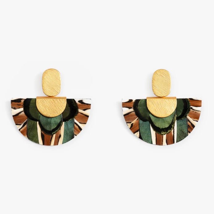 Demi Fan Feather Earrings - Jewelry - Huck & Paddle