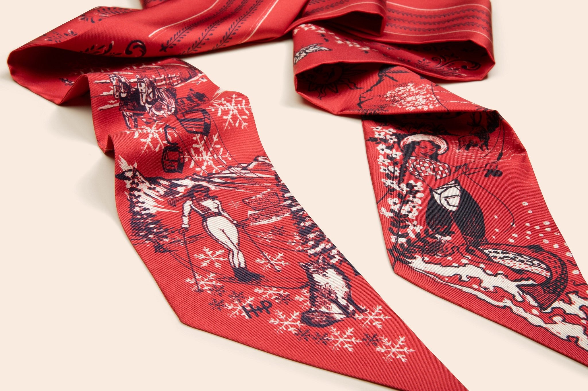 H+P Silk Scarf | Barn Red - Huck & Paddle