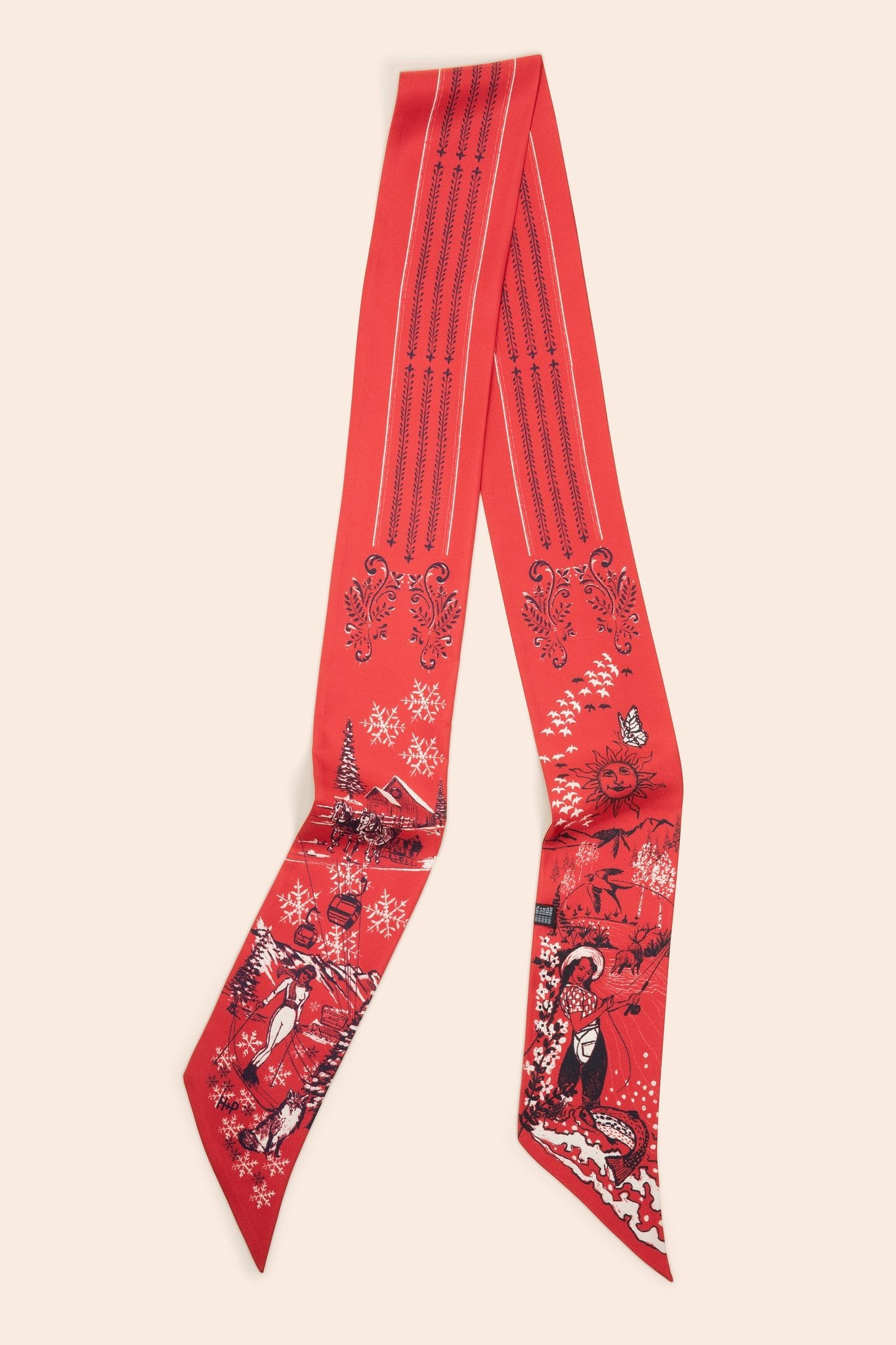 H+P Silk Scarf | Barn Red - Huck & Paddle