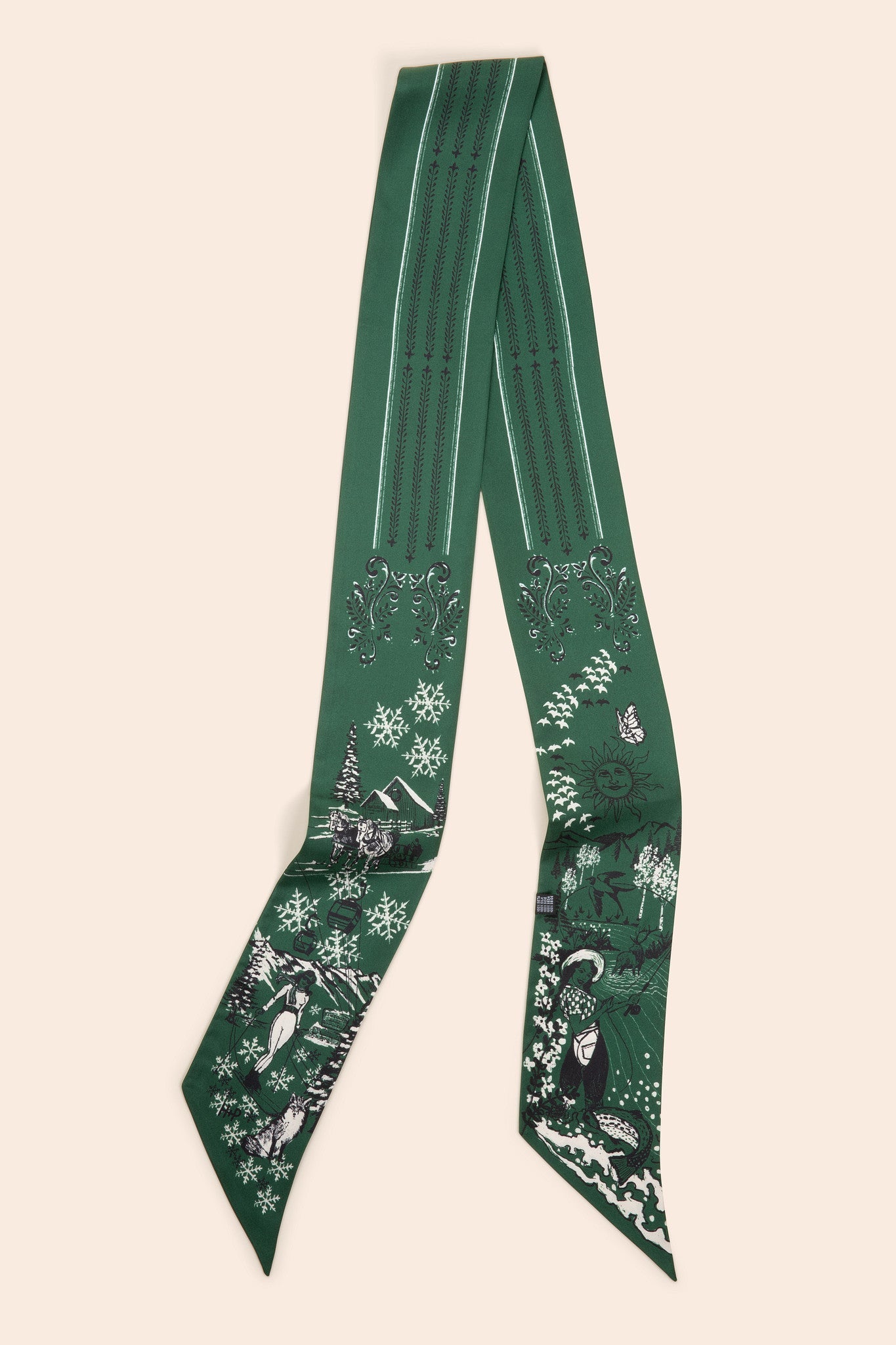 H+P Silk Scarf | Emerald Green - Huck & Paddle