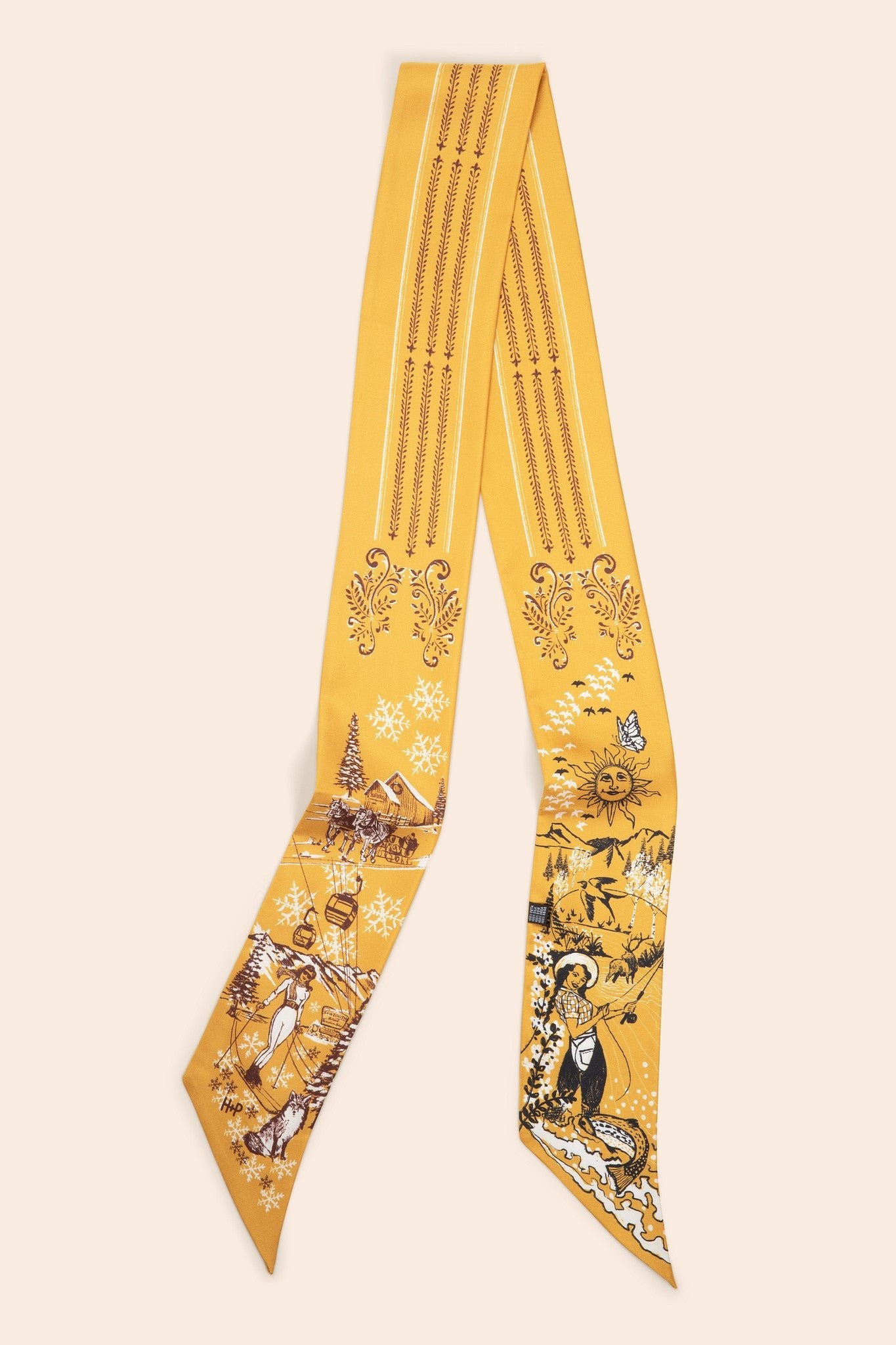 H+P Silk Scarf | Golden Yellow - Huck & Paddle