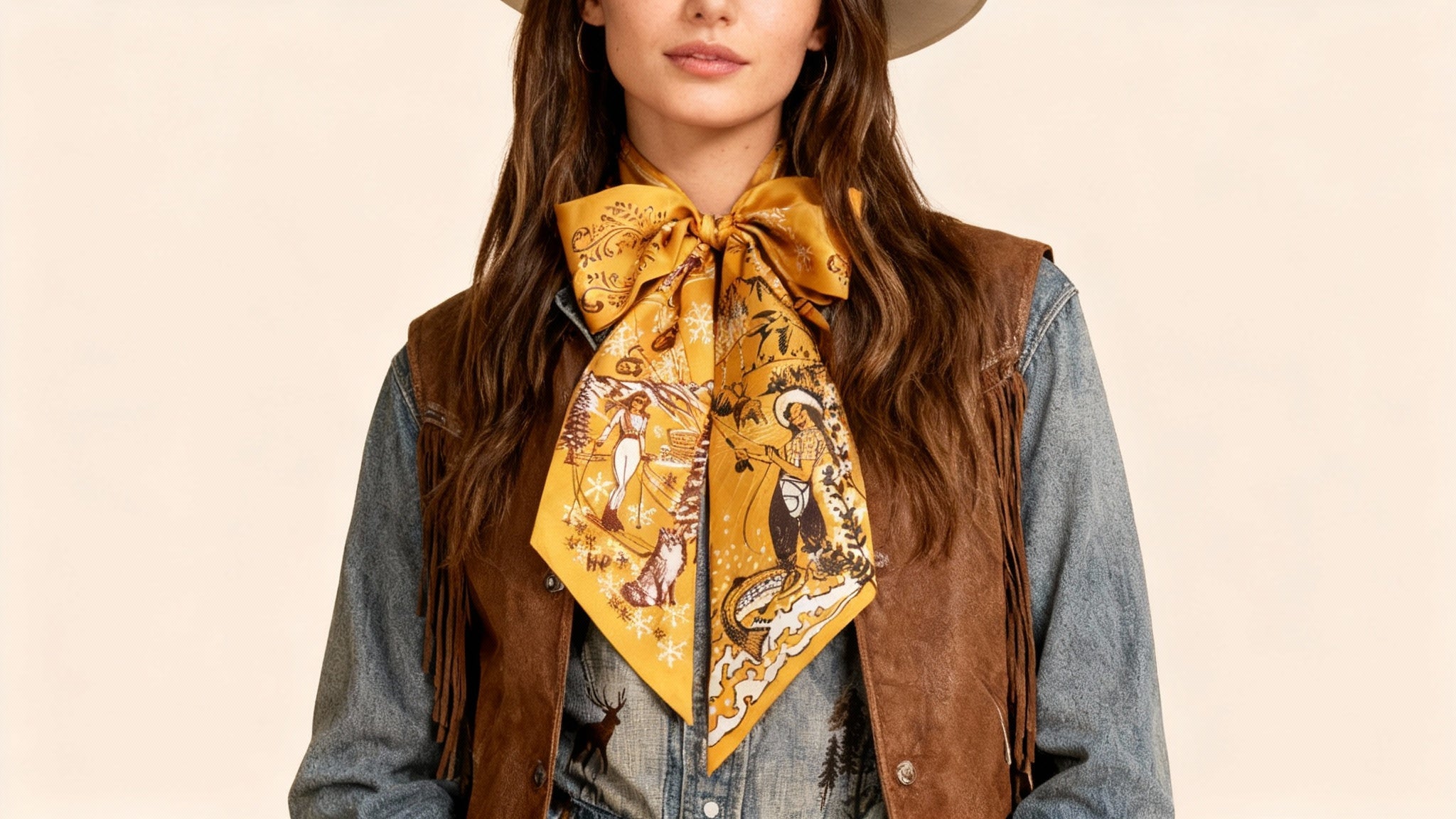 H+P Silk Scarf | Golden Yellow - Huck & Paddle