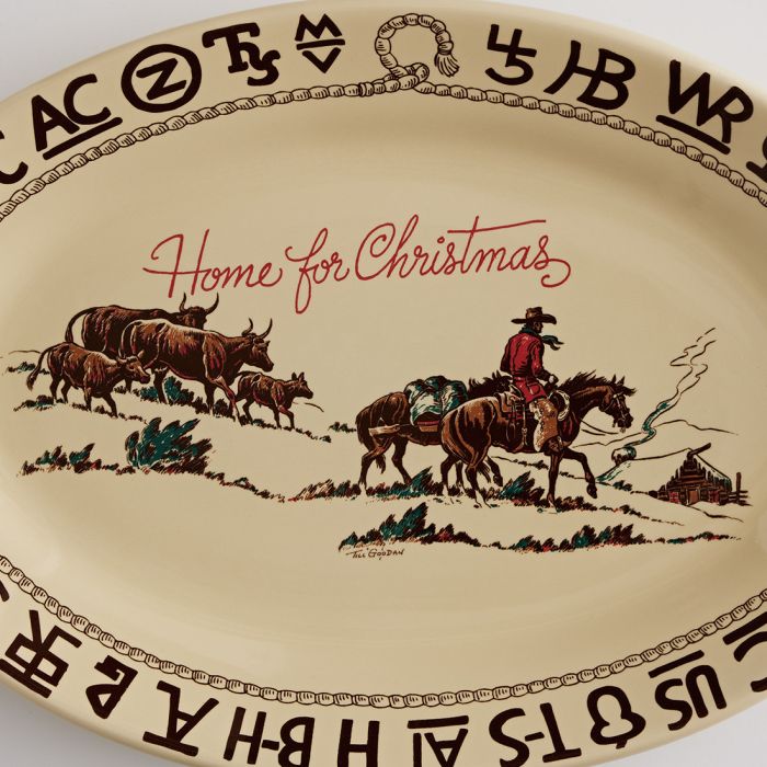 Western - Christmas Oval Plate - Tableware - Huck & Paddle