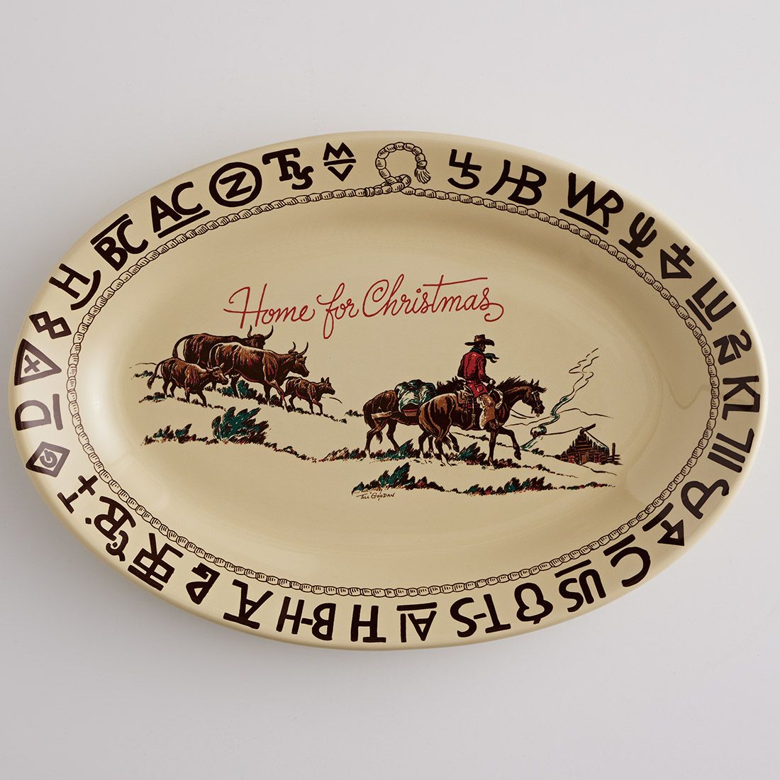 Western - Christmas Oval Plate - Tableware - Huck & Paddle